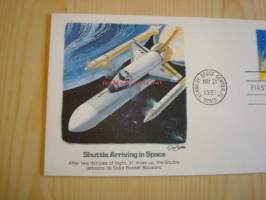 Shuttle Arriving in Space, 1981, USA, ensipäiväkuori, FDC. Katso myös muut kohteeni, mm. noin 1 200 amerikkalaista ensipäiväkuorta 1920-luvulta 2000-luvulle,