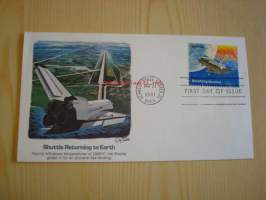 Shuttle Returning to Earth, 1981, USA, ensipäiväkuori, FDC. Katso myös muut kohteeni, mm. noin 1 200 amerikkalaista ensipäiväkuorta 1920-luvulta 2000-luvulle,