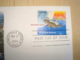 Shuttle Returning to Earth, 1981, USA, ensipäiväkuori, FDC. Katso myös muut kohteeni, mm. noin 1 200 amerikkalaista ensipäiväkuorta 1920-luvulta 2000-luvulle,