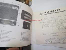 Telefunken magnetophon partysound R 201 Bruksanvisning -käyttöohjekirja  piirikaavio / manual withs scheme
