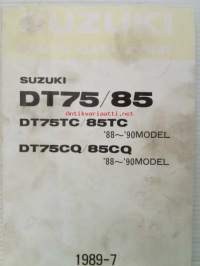 Suzuki DT75/85 - DT75TC/85TC &#039;88-&#039;90 model - DT75CQ/85CQ &#039;88-&#039;90- Parts Catalogue, sis.mikrofilmin -perämoottori varaosaluettelo