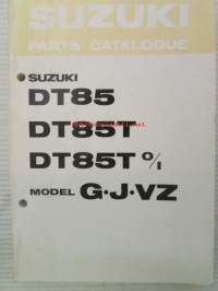Suzuki DT85G / DT85T / DT85T 0/1 model G,J,VZ - Parts Catalogue -perämoottori varaosaluettelo, katso kuvista tarkemmat mallimerkinnät