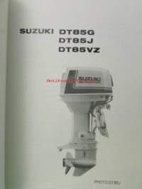 Suzuki DT85G / DT85T / DT85T 0/1 model G,J,VZ - Parts Catalogue -perämoottori varaosaluettelo, katso kuvista tarkemmat mallimerkinnät