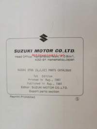 Suzuki DT85G / DT85T / DT85T 0/1 model G,J,VZ - Parts Catalogue -perämoottori varaosaluettelo, katso kuvista tarkemmat mallimerkinnät