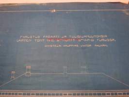 Piirustus fasaati- ja tulisijamuutoksia varten tont. nr 3, 6. korttelissa 6. kaupunginosassa, Turku - omistaja Kauppias Vihtori Ahlman -rakennepiirustus v. 1908