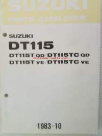 Suzuki DT115 -perämoottori varaosaluettelo, katso kuvista tarkemmat mallimerkinnät