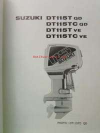 Suzuki DT115 -perämoottori varaosaluettelo, katso kuvista tarkemmat mallimerkinnät