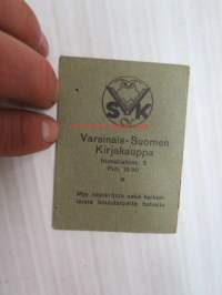 Varsinais-Suomen Kirjakauppa Oy - Lukujärjestys 1931-32 - erikoinen vihkomallinen -school timetable, special form, in finnish