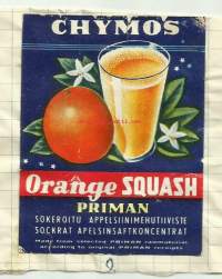 Orange Squash Priman  -   juomaetiketti
