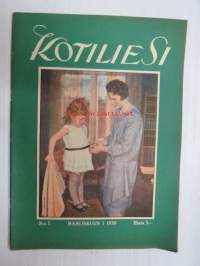 Kotiliesi 1930 nr 5, ilmestynyt 1.3.1930, sis. mm. seur. artikkelit / kuvat / mainokset; Kansikuva &quot;Tytölle tehdään uusi mekko&quot;, Tampella, Yhdistyneet