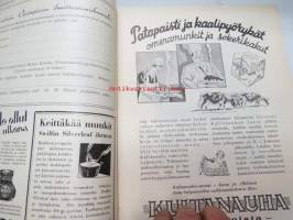 Kotiliesi 1930 nr 5, ilmestynyt 1.3.1930, sis. mm. seur. artikkelit / kuvat / mainokset; Kansikuva &quot;Tytölle tehdään uusi mekko&quot;, Tampella, Yhdistyneet