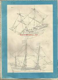 Laivan  pienoismallin rakenussarja leikattavaa pahvia  yms kirjanmerkkejä kortteja 1989