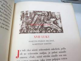 Johanneksen ilmestys -kuvitus Matti Visanti, numeroitu 463 / 1100, osa vedoksista on lyijykynäsigneerattu - illustrated by Matti Visanti, numbered