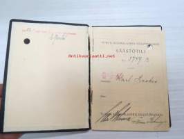 Turun Suomalainen Säästöpankki - Säästötili nr 3749/13 K. Laakso / bank record book