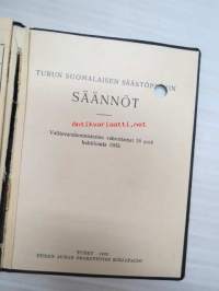 Turun Suomalainen Säästöpankki - Säästötili nr 3749/13 K. Laakso / bank record book