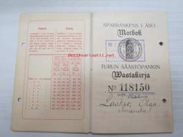 Turun Säästöpankki - Sparbanken i Åbo - Wastakirja / Motbok nr  118150 O.A. Laakso / bank record book