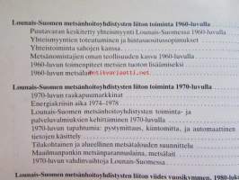 Metsätaloudellista yhteistoimintaa Lounais-Suomessa - Lounais-Suomen metsänhoitoyhdistysten liitto 1938-1988, Lounais-Suomen metsänhoitoyhdistysten säätiö 1938-1988