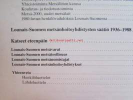 Metsätaloudellista yhteistoimintaa Lounais-Suomessa - Lounais-Suomen metsänhoitoyhdistysten liitto 1938-1988, Lounais-Suomen metsänhoitoyhdistysten säätiö 1938-1988