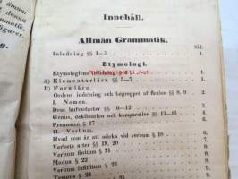 Lärobok i allmän och svensk grammatik för Elementarläroverket i Finland, 1857 -school book in grammar (swedish language)