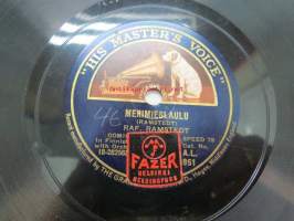 His Masters Voice A.L.951 Raf. Ramstedt - Laoksan Manta / Merimieslaulu -savikiekkoäänilevy, 78 rpm record