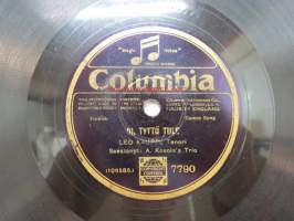 Columbia 7790 Leo Kauppi - Meren aallot / Oi, tyttö tule -savikiekkoäänilevy, 78 rpm record