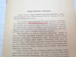 Piispa Henrikin surmaruno - surmavirren historiaa, eripainos Suomi-kirjaa IV, 19, Vähäisiä kirjelmiä XLVII, 1917 -finnish folklore