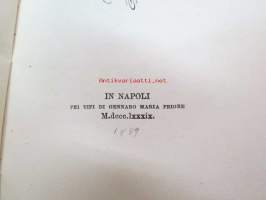 Nugae (Napoli, 1889) - &quot;All signor Prof. Dr. Kaarle Krohn - Il Dono e personale...&quot;) -tekijän henkilökohtaisella omisteella prof. Kaarle Krohnille, italialaisia
