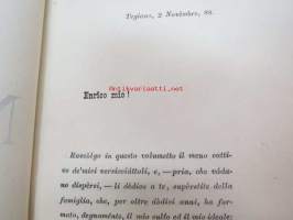 Nugae (Napoli, 1889) - &quot;All signor Prof. Dr. Kaarle Krohn - Il Dono e personale...&quot;) -tekijän henkilökohtaisella omisteella prof. Kaarle Krohnille, italialaisia
