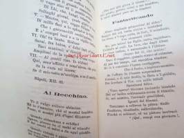 Nugae (Napoli, 1889) - &quot;All signor Prof. Dr. Kaarle Krohn - Il Dono e personale...&quot;) -tekijän henkilökohtaisella omisteella prof. Kaarle Krohnille, italialaisia