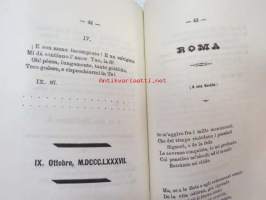 Nugae (Napoli, 1889) - &quot;All signor Prof. Dr. Kaarle Krohn - Il Dono e personale...&quot;) -tekijän henkilökohtaisella omisteella prof. Kaarle Krohnille, italialaisia