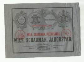 Sikuri  tuote-etiketti  (16x21 cm) painettu Björkellin kivipainossa 1900-luvun vaihteessa