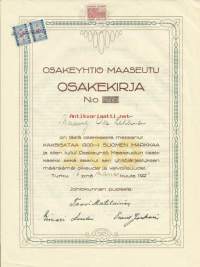 Maaseutu Oy, osakekirja 16.11.1926