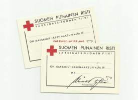 SPR Suomen Punainen Risti jäsenkortti 19xx  blanko