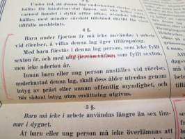 Lag angående arbetsförhållande inom handels-, kontors och nederlagsrörelserna. Utfärdad i Helsingfors, 24 oktober 1919, med förändringar av den 29 maj 1922