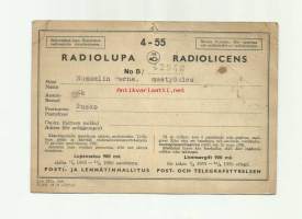 Radiolupa 4-55  . Posti- ja Lennätinhallitus