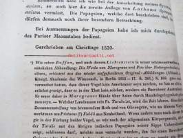 Monographia Psittacorum - Eine Monographie der Papagaien... 1832 -papukaijojen luettelo / catalog of parrots
