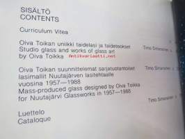 Oiva Toikka Lasia Glas Glass 1988 Suomen Lasimuseo näyttelykirja / The Finnish Glass Museum -exhibition book, tekijän omiste / author´s dedication