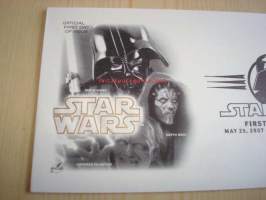Star Wars, Darth Maul, 2007, USA, ensipäiväkuori, FDC, hieno. Katso myös muut kohteeni, mm. noin 1 200 erilaista amerikkalaista ensipäiväkuorta 1920-luvulta