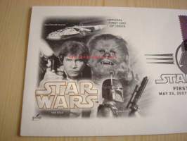 Star Wars, Han Solo &amp; Chewbacca, 2007, USA, ensipäiväkuori, FDC, hieno. Katso myös muut kohteeni, mm. noin 1 200 erilaista amerikkalaista ensipäiväkuorta