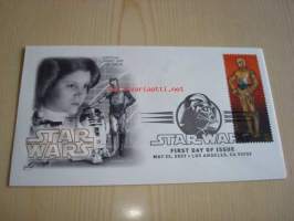 Star Wars, R2-D2 &amp; C 3PO, 2007, USA, ensipäiväkuori, FDC, hieno. Katso myös muut kohteeni, mm. noin 1 200 erilaista amerikkalaista ensipäiväkuorta 1920-luvulta