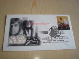 Star Wars, Luke Skywalker, 2007, USA, ensipäiväkuori, FDC, hieno. Katso myös muut kohteeni, mm. noin 1 200 erilaista amerikkalaista ensipäiväkuorta