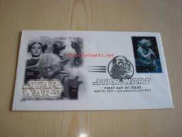 Star Wars, Yoda, 2007, USA, ensipäiväkuori, FDC, hieno. Katso myös muut kohteeni, mm. noin 1 200 erilaista amerikkalaista ensipäiväkuorta 1920-luvulta 2000-luvulle.