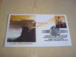 Star Wars, Luke Skywalker, 2007, USA, ensipäiväkuori, FDC, hieno. Katso myös muut kohteeni, mm. noin 1 200 erilaista amerikkalaista ensipäiväkuorta