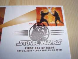 Star Wars, Obi-Wan Kenobi &amp; Anakin Skywalker, 2007, USA, ensipäiväkuori, FDC, hieno. Katso myös muut kohteeni, mm. noin 1 200 erilaista amerikkalaista