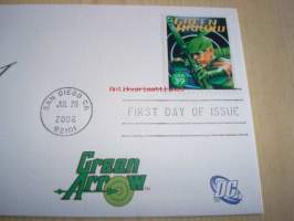 Green Arrow, DC Comics, 2006, USA, ensipäiväkuori, FDC, hieno. Katso myös muut kohteeni, mm. noin 1 200 erilaista amerikkalaista ensipäiväkuorta 1920-luvulta