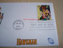 Hawkman, 2006, USA, ensipäiväkuori, FDC, hieno. Katso myös muut kohteeni, mm. noin 1 200 erilaista amerikkalaista ensipäiväkuorta 1920-luvulta 2000-luvulle.