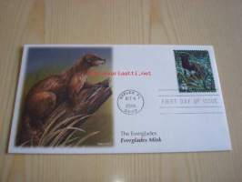 The Everglades, Mink, 2006, USA, ensipäiväkuori, FDC, hieno. Katso myös muut kohteeni, mm. noin 1 200 erilaista amerikkalaista ensipäiväkuorta 1920-luvulta