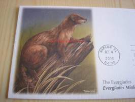 The Everglades, Mink, 2006, USA, ensipäiväkuori, FDC, hieno. Katso myös muut kohteeni, mm. noin 1 200 erilaista amerikkalaista ensipäiväkuorta 1920-luvulta