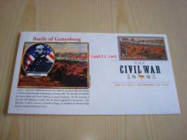 Civil War, USA:n sisällissota, Battle of Gettysburg, 2013, USA, ensipäiväkuori, FDC, hieno. Katso myös muut kohteeni, mm. noin 1 200 erilaista amerikkalaista