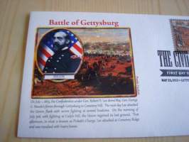 Civil War, USA:n sisällissota, Battle of Gettysburg, 2013, USA, ensipäiväkuori, FDC, hieno. Katso myös muut kohteeni, mm. noin 1 200 erilaista amerikkalaista